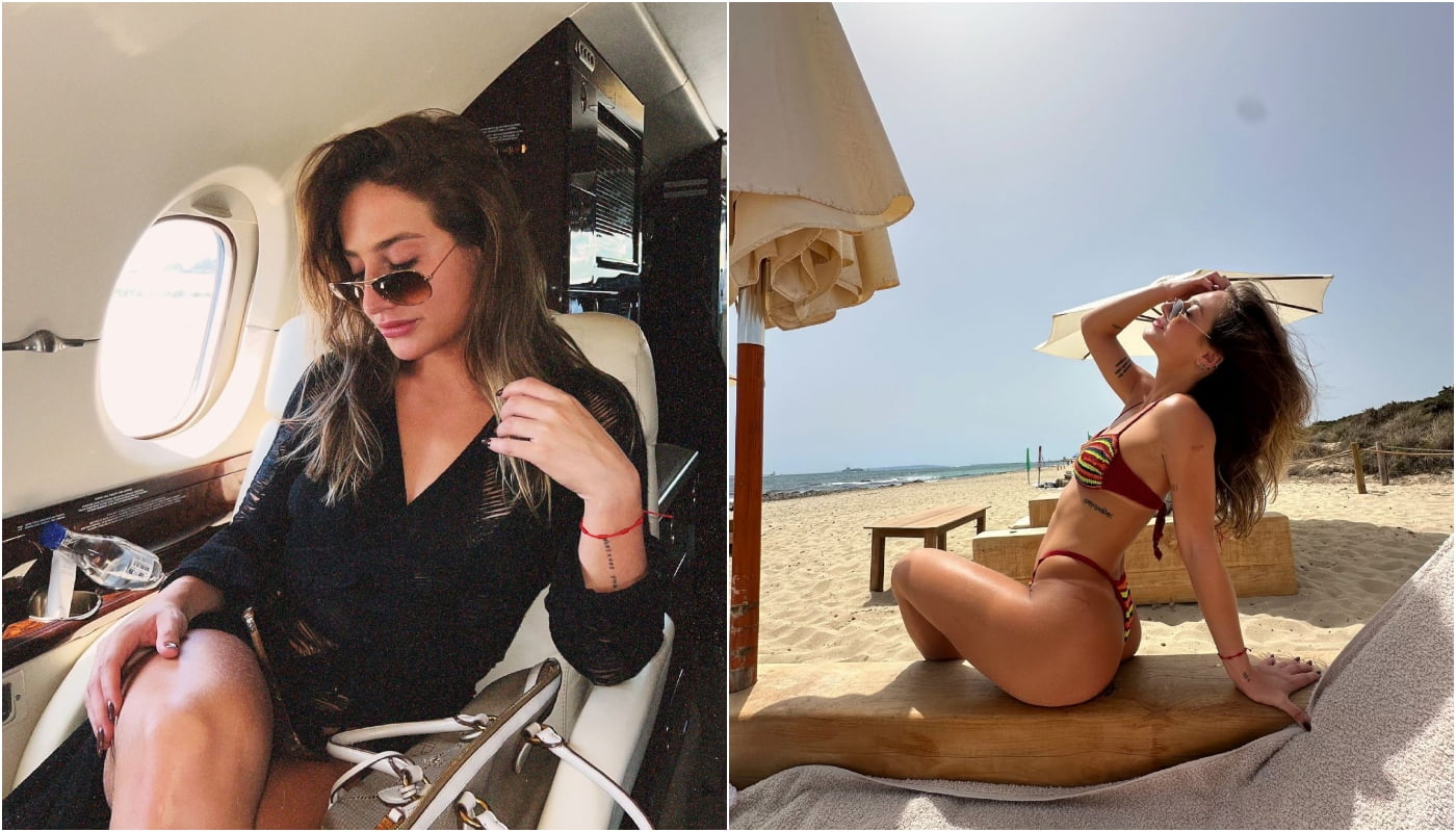 Bruna Griphao investe em biquíni de tricô e saída de praia transparente na Europa