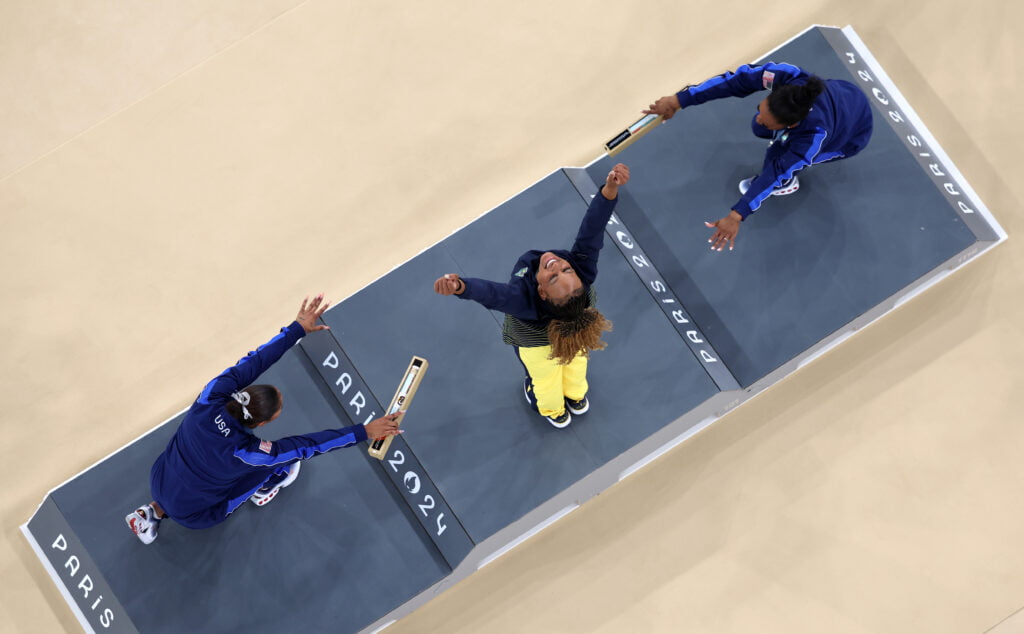 Rebeca Andrade, Simone Biles e Jordan Chiles