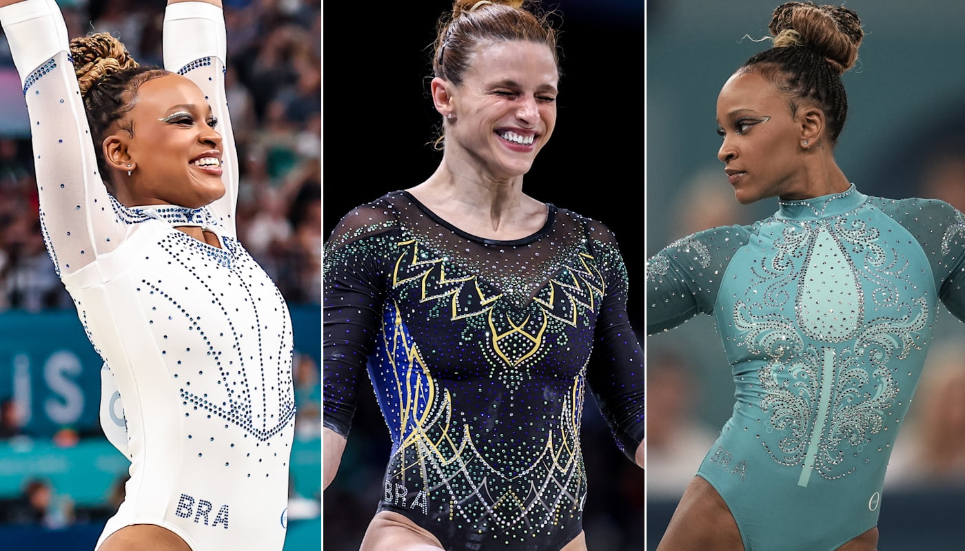 Jade Barbosa desenha os collants da seleção desde 2018 e elevou o nível em Paris 2024: todos os looks do time