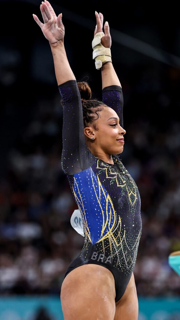 Lorrane Oliveira na final por equipes em Paris 2024 (Crédito: Miriam Jeske/COB)