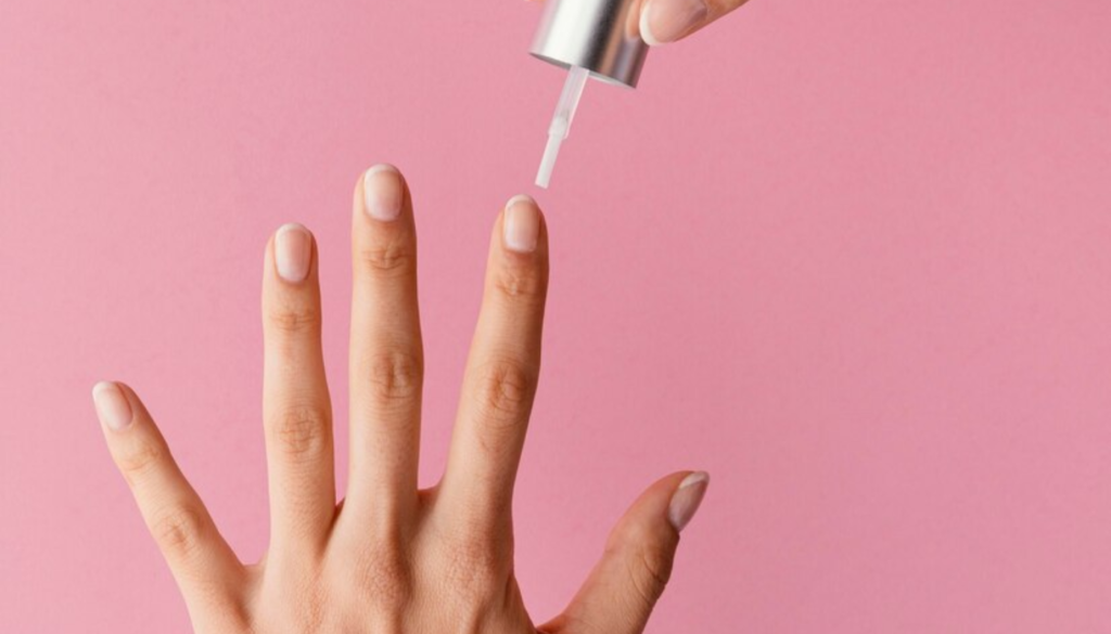 Passar base nas unhas. (Crédito: freepik/freepik)