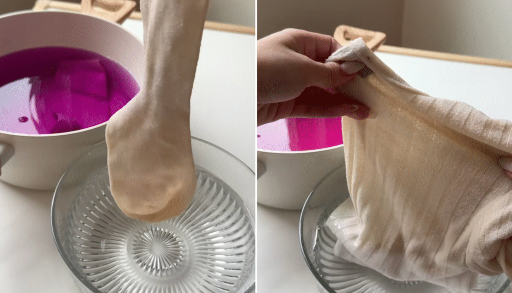 produto rosa que deixa roupas brancas