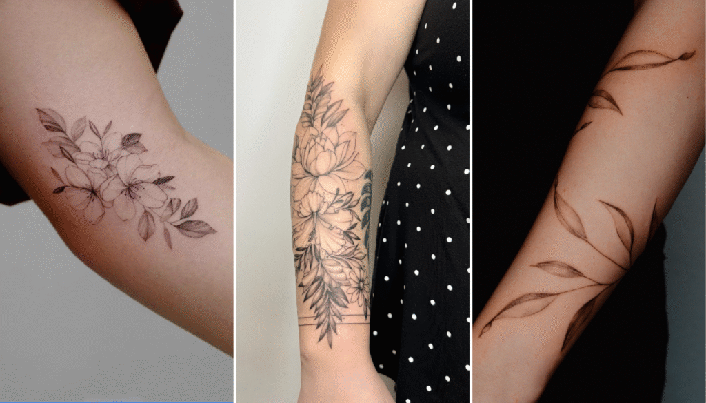 Tatuagem feminina delicada nos braços