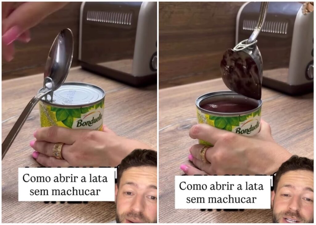 dica abrir lata com colher