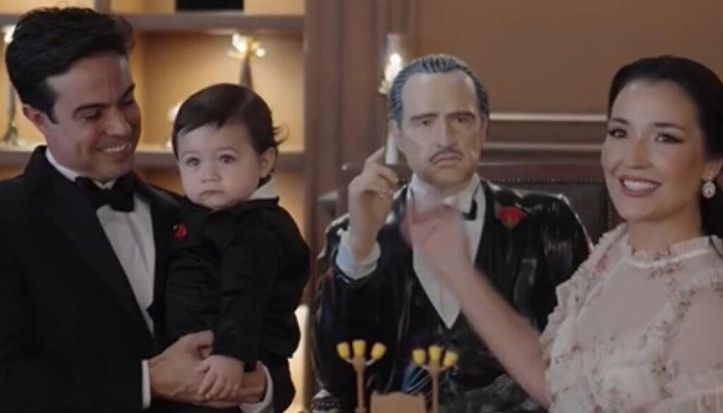 Influenciadora inova no tema do 1º ano do filho: “O Poderoso Chefão”