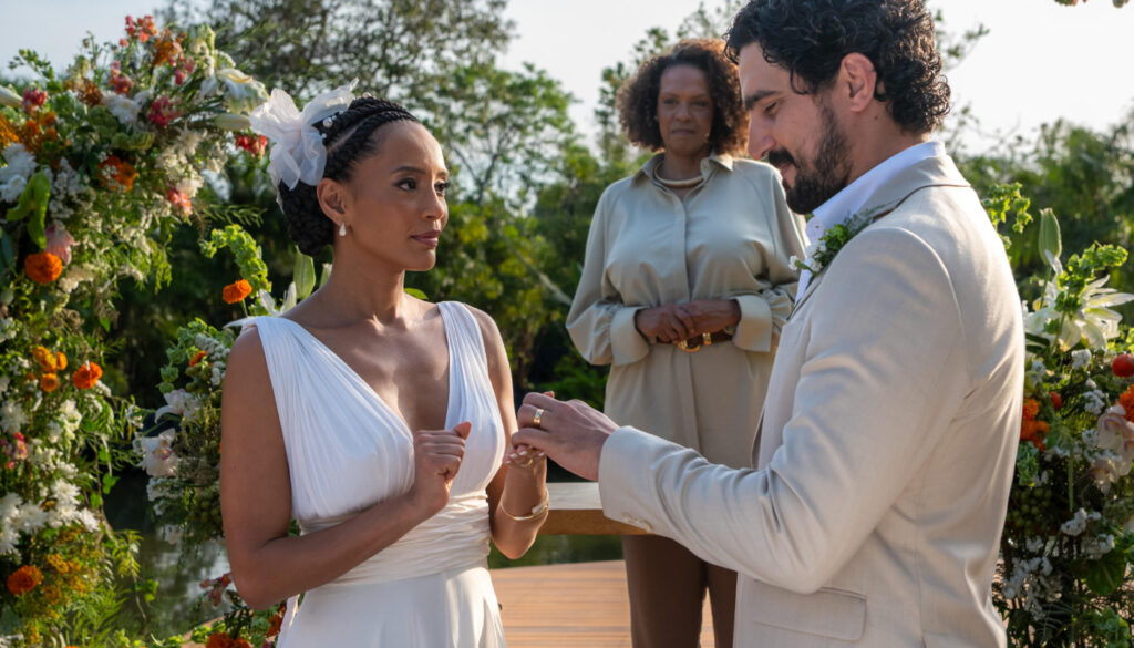 Figurino Raquel casamento em Vale Tudo