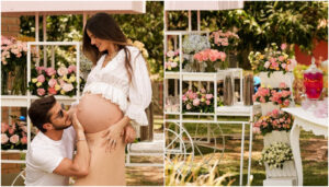 Chá de bebê de Camila Queiroz tem "flower bar" para convidados montarem buquês