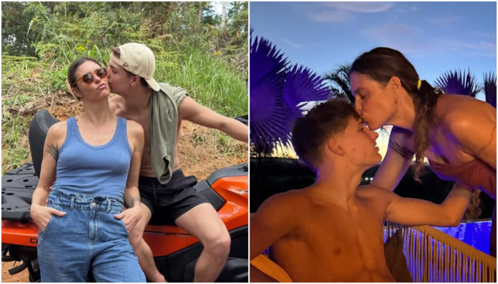 Fernanda Lima com os gêmeos João e Francisco