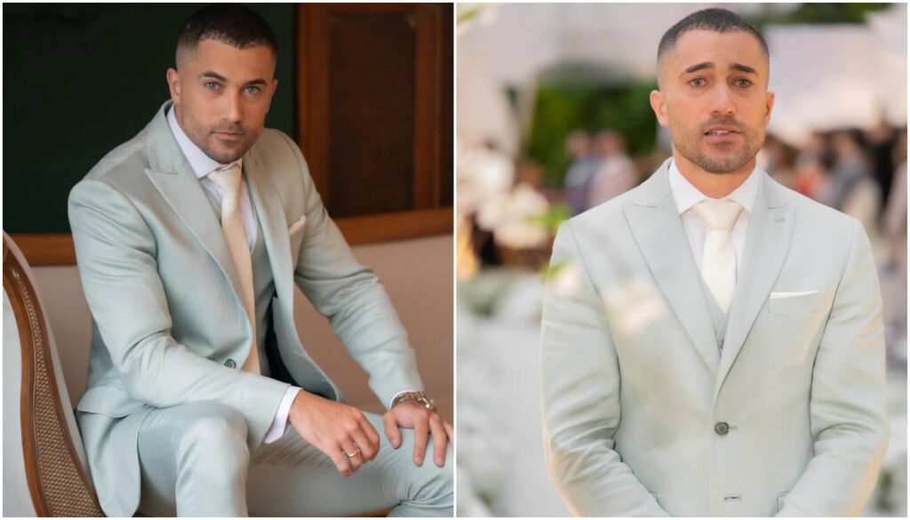 Traje Ricardo Vianna para o casamento com Lexa, em outubro de 2025