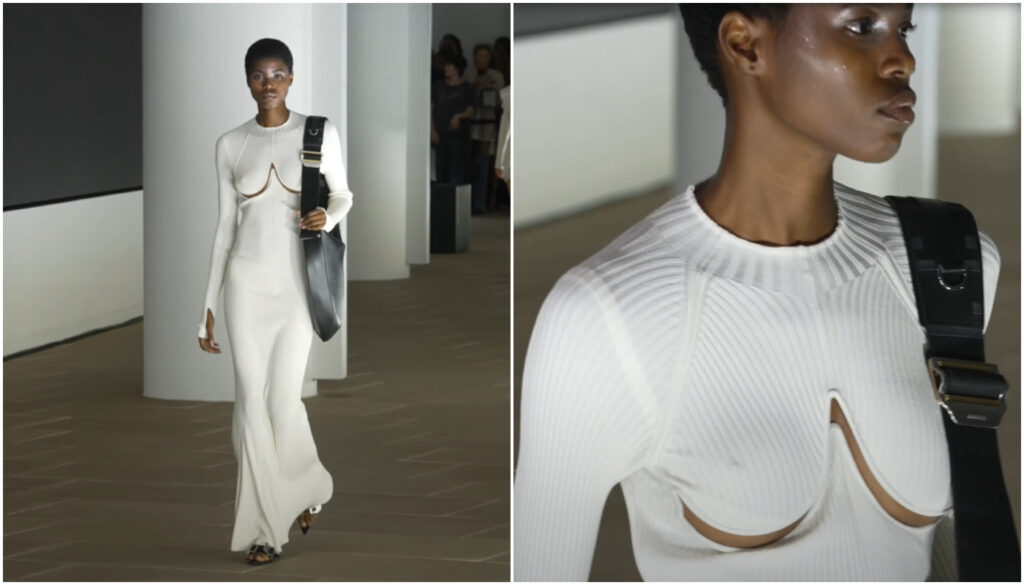 Vestido com decote invertido da grife Dion Lee