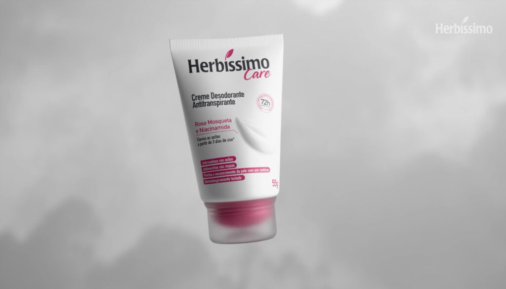 Creme Desodorante Antitranspirante Herbíssimo Care Rosa Mosqueta e Niacinamida Bisnaga