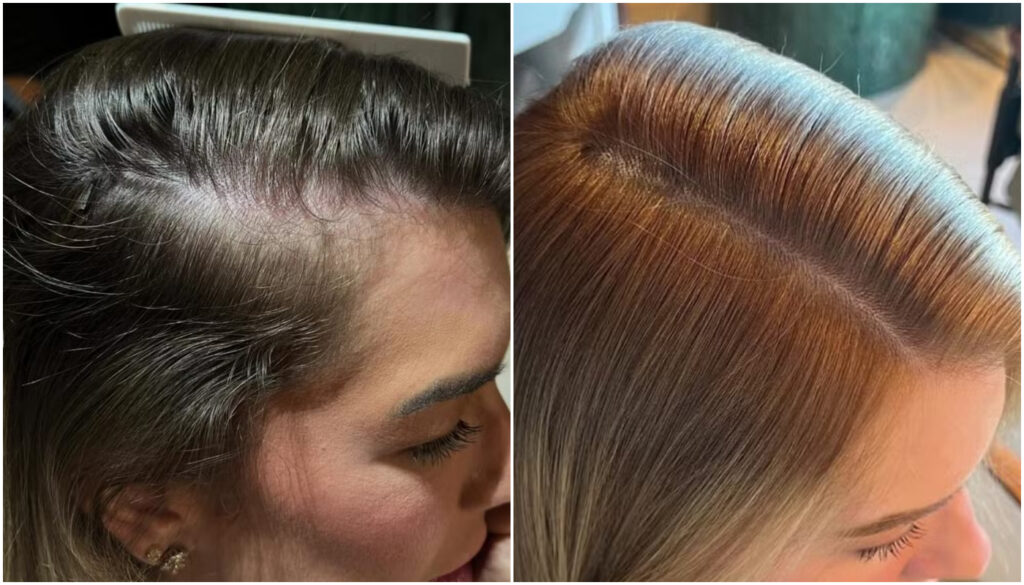 Lore Improta mostra resultado de tratamento para entradas e fios ralos