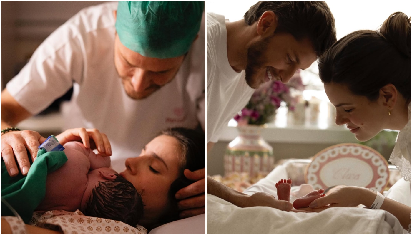 camila queiroz e klebber toledo com a filha