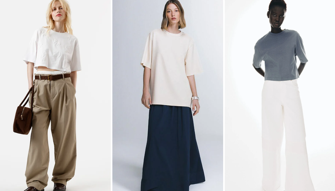 Cropped, oversized e boxy fit: qual é a diferença entre as modelagens de camiseta?