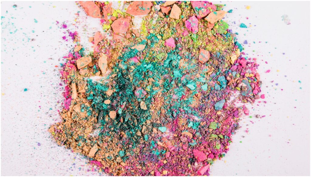 pós faciais coloridos