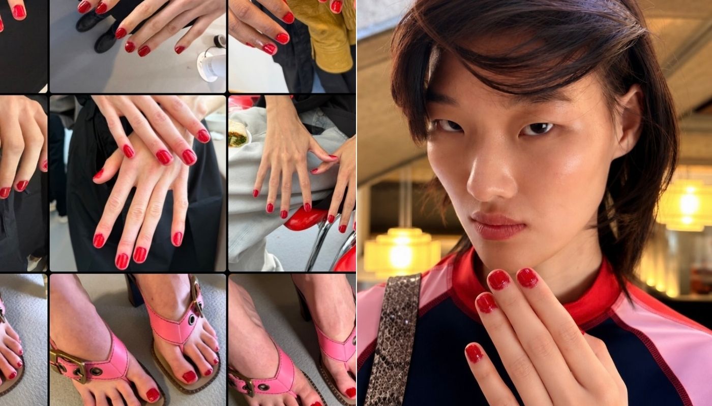 Unhas borradas da Miu Miu (Crédito: Reprodução/Instagram @nailsbymei)