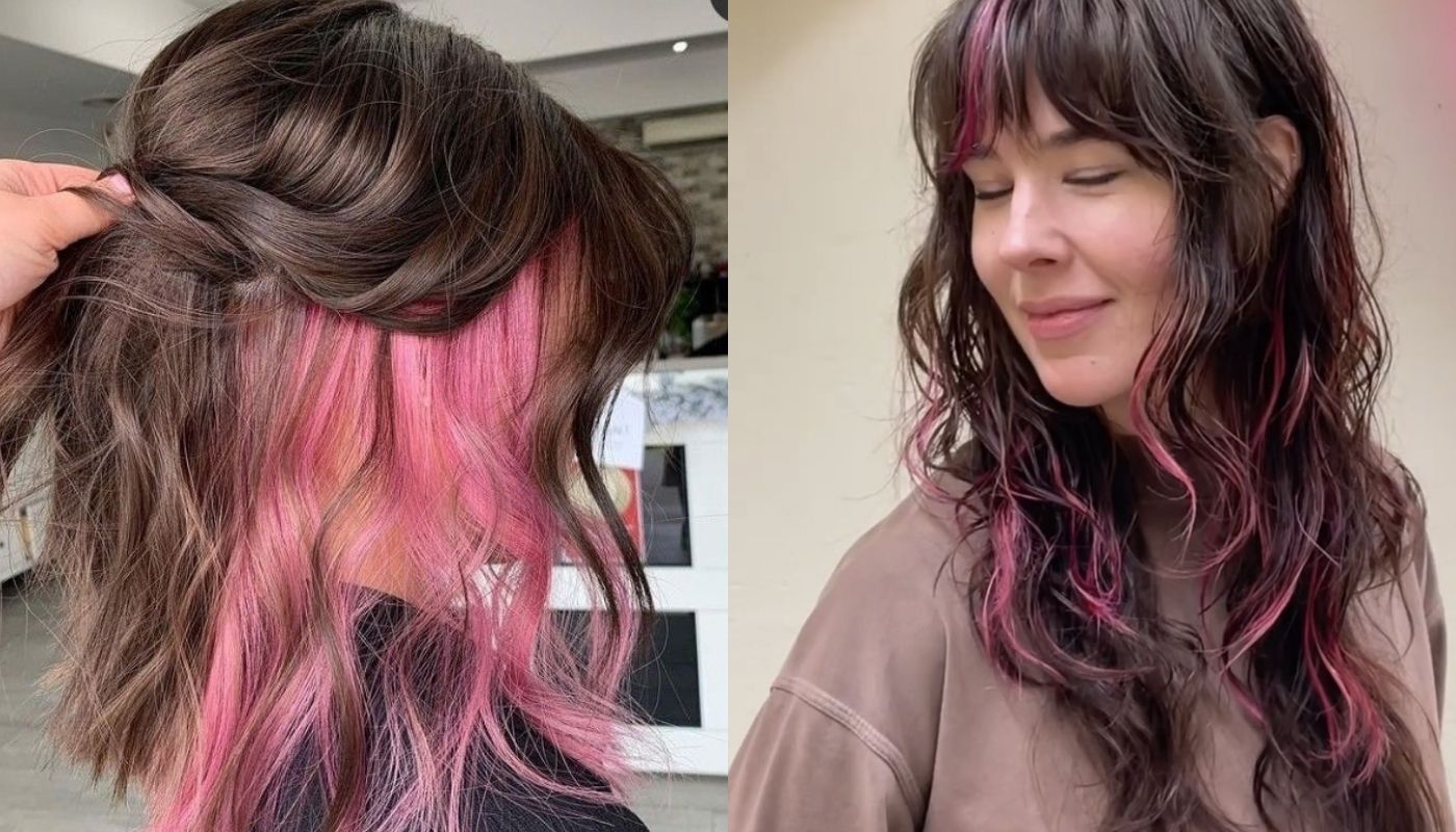 Mechas rosas viram tendência (Crédito: Reprodução/Pinterest)