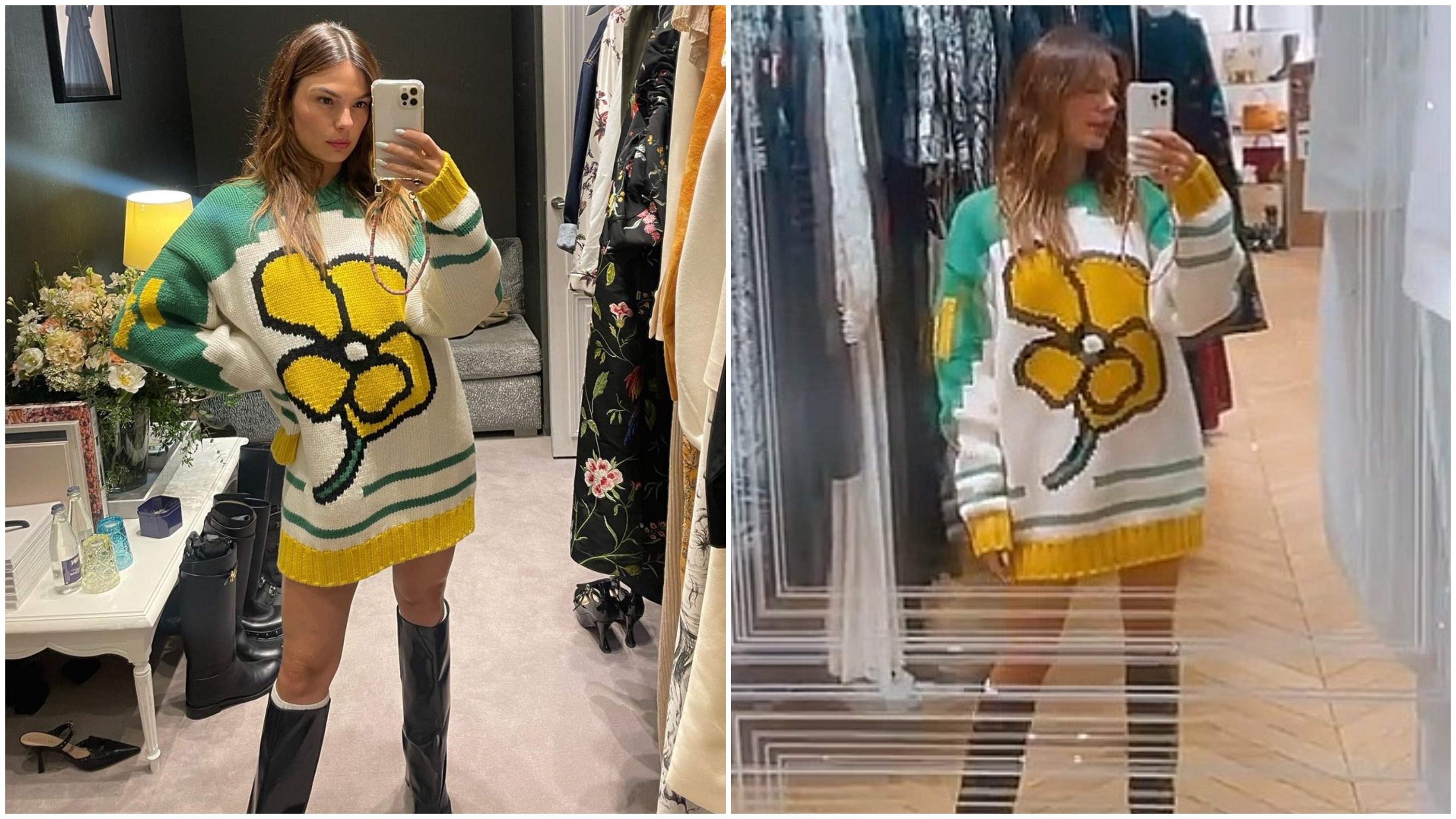 Isis Valverde apostou em maxi suéter como um vestido