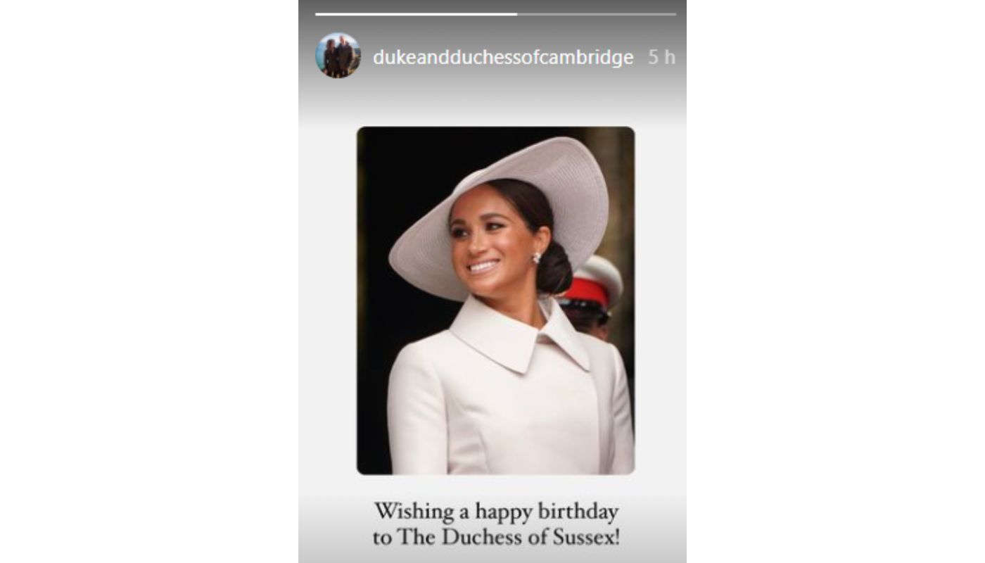 Duques de Cambridge enviaram mensagem discreta de felicitações para Meghan Markle.