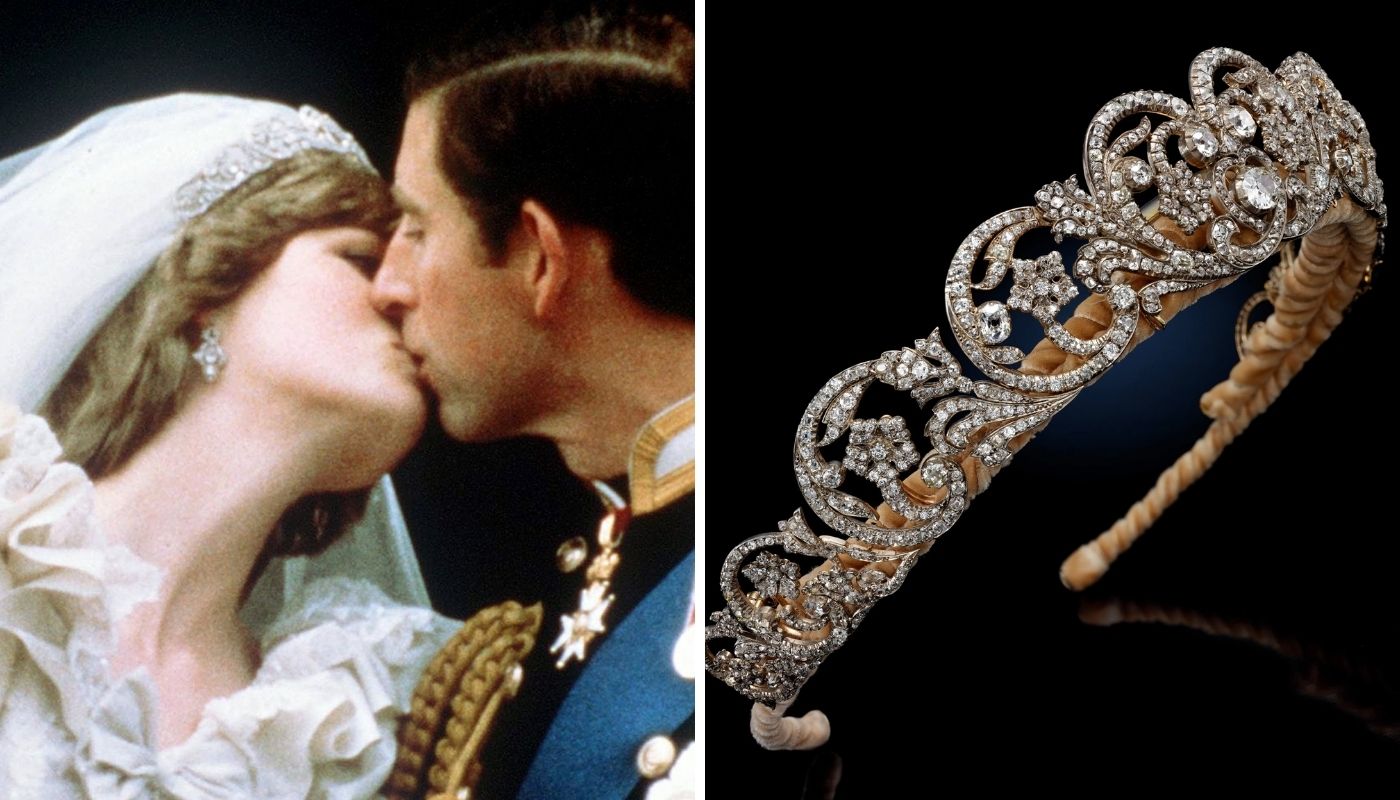 Lady Di vestiu a Tiara Spencer em seu casamento com o príncipe Charles.