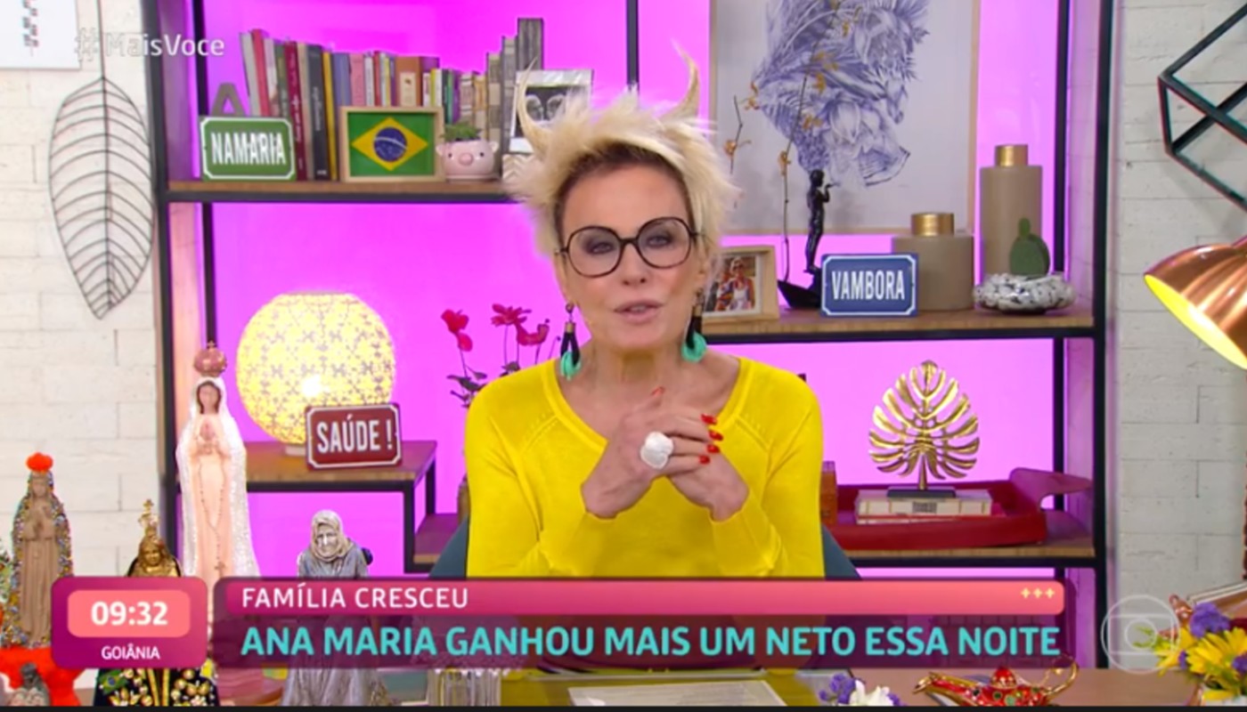 Ana Maria apresenta o 4º neto na TV e se emociona ao vivo ao dar detalhes do parto