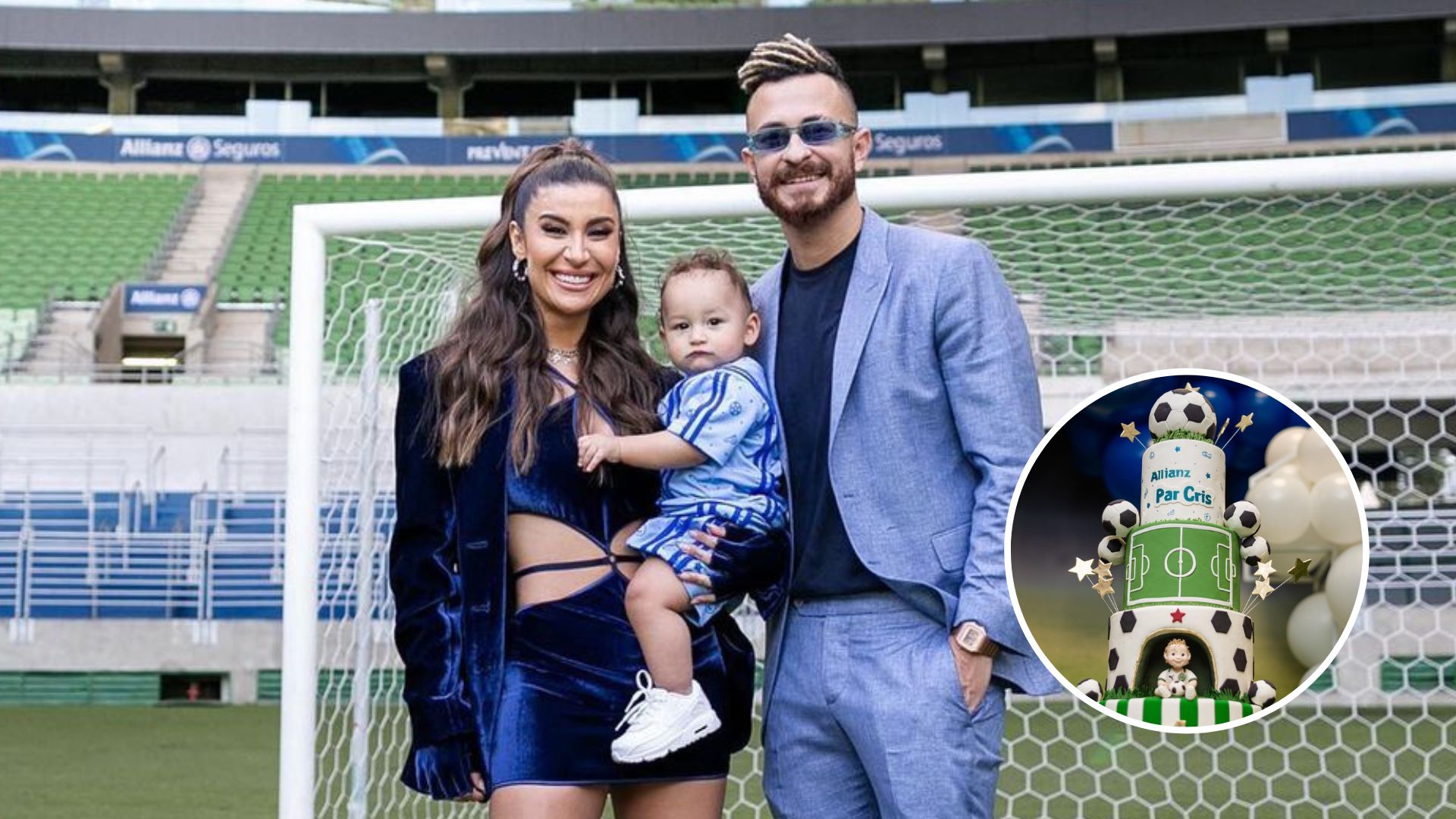 Assim como chá revelação, Bianca e Fred comemoram 1º aniversário de Cris em estádio