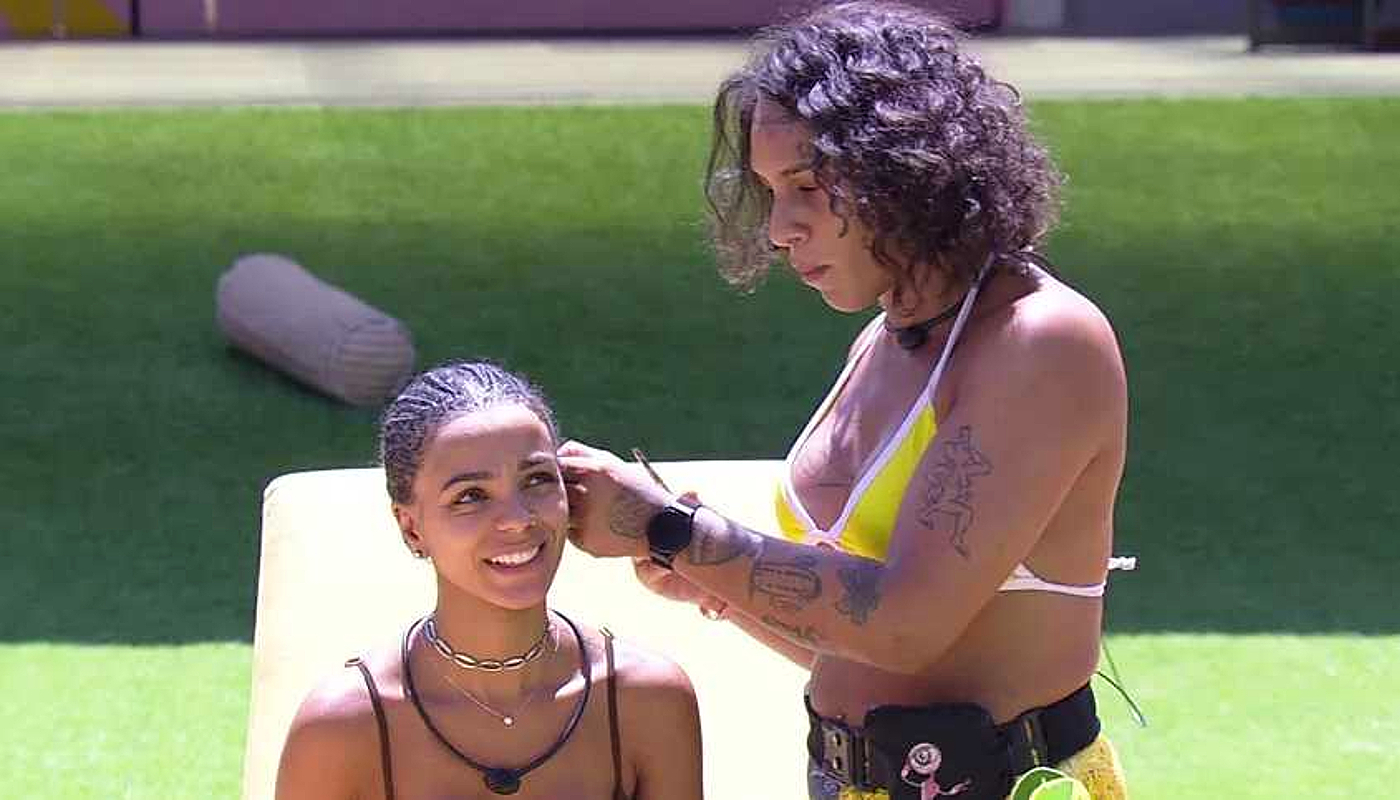 Brunna tirou as trancinhas que ficavam abaixo das laces