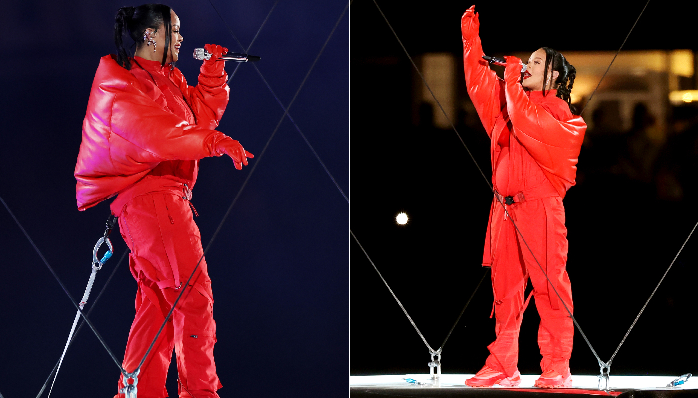 Rihanna usou a jaqueta no início da apresentação