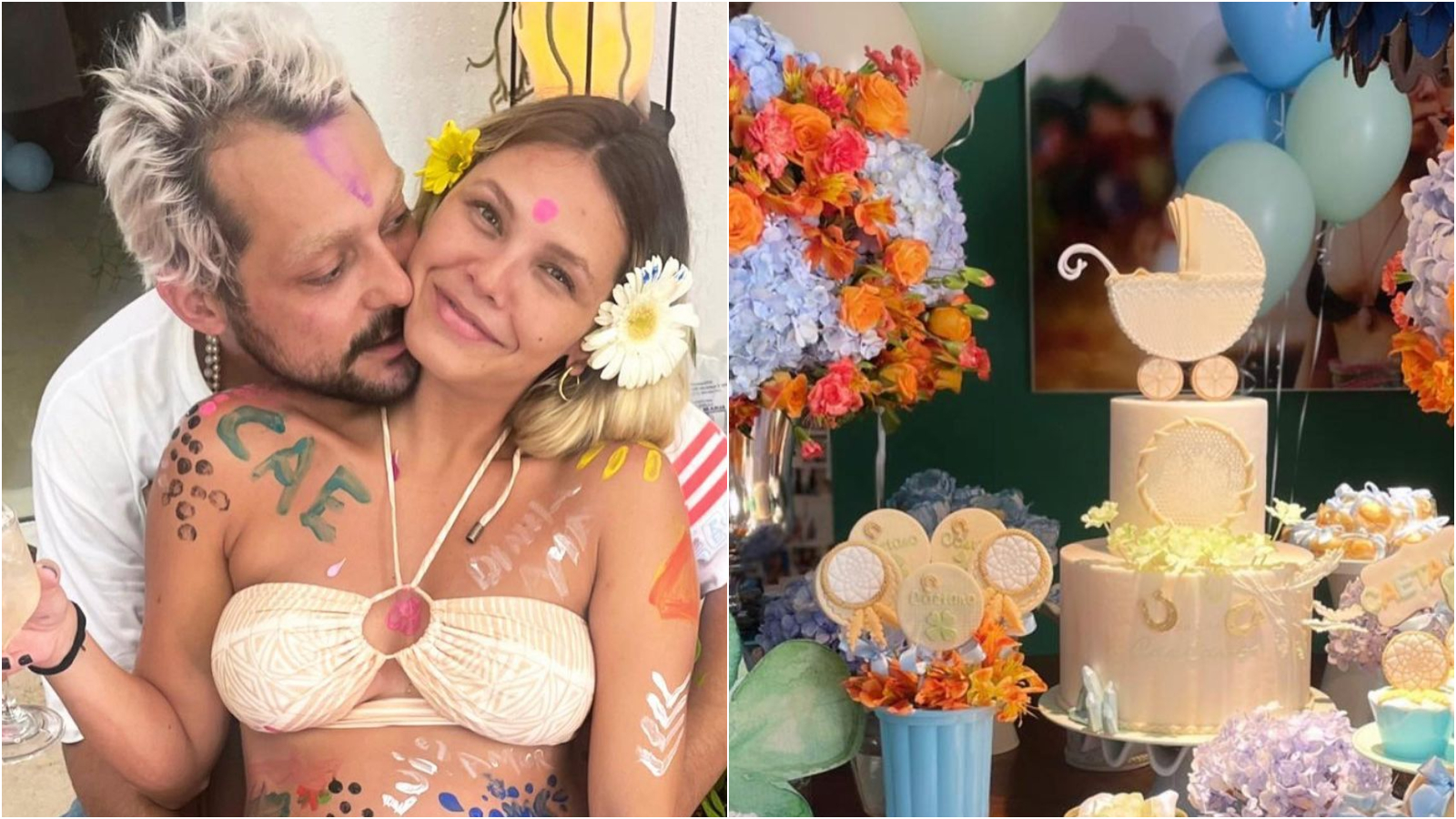 Chá de bebê do filho de Edu Sterblitch e Louise teve tema diferente: tudo remetia a superstição