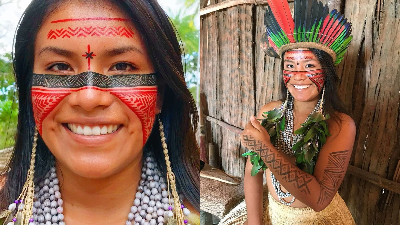 Jovem indígena mostra vida em comunidade e inspira com várias dicas de beleza natural