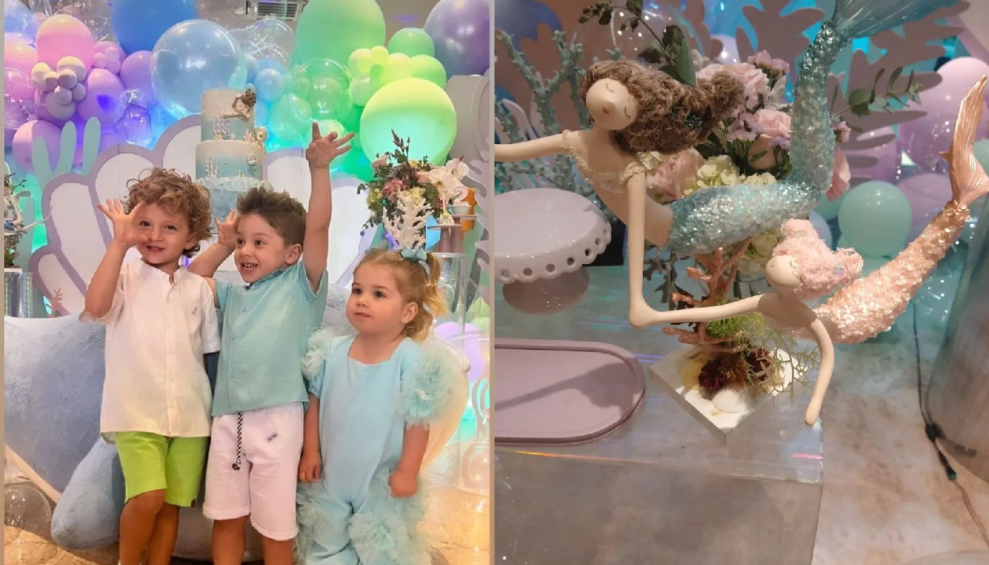 Maya e seus convidados na festa