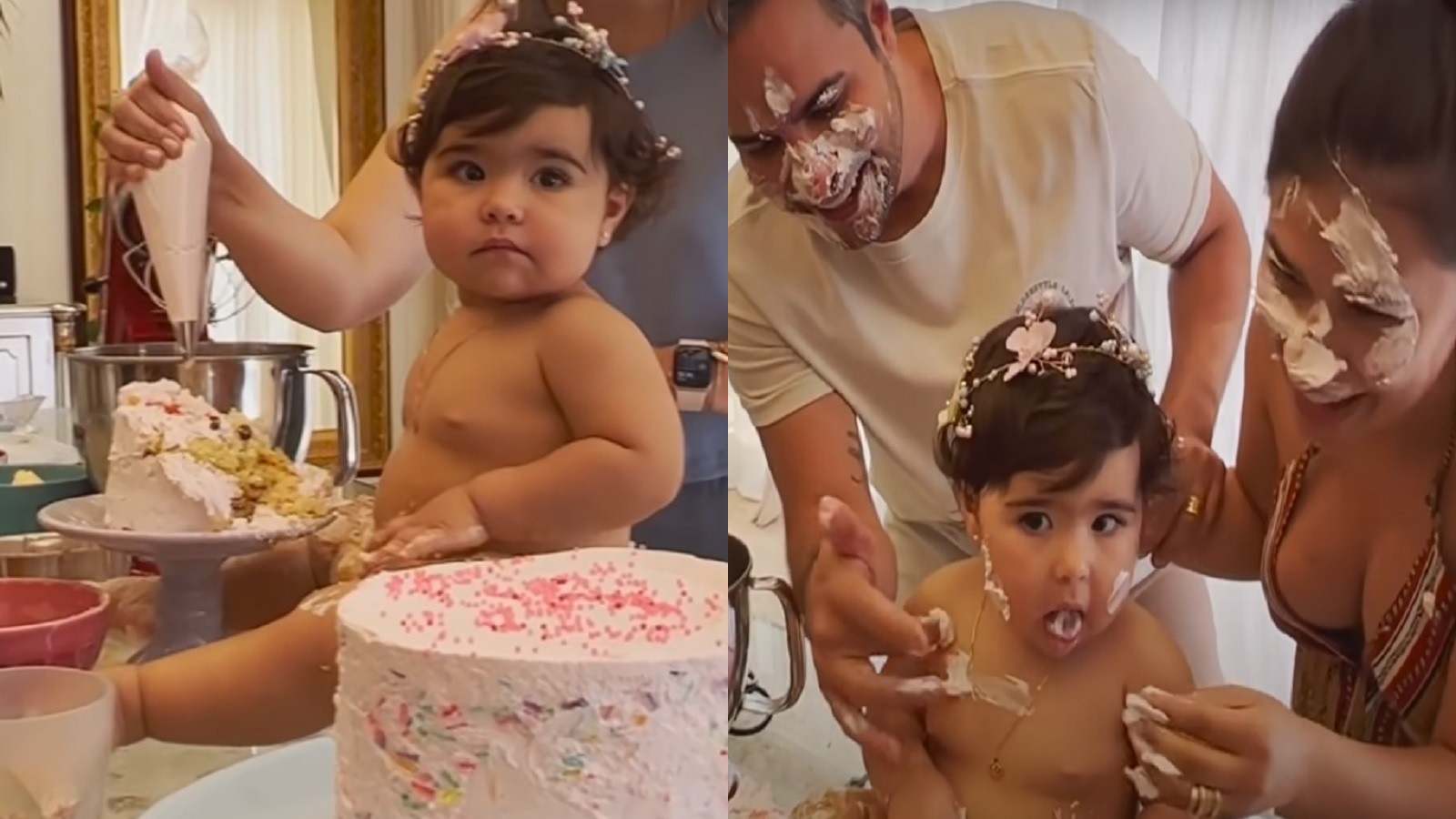 “Smash the cake” é ideia muito fofa para eternizar o 1º ano do filho como fez Simone