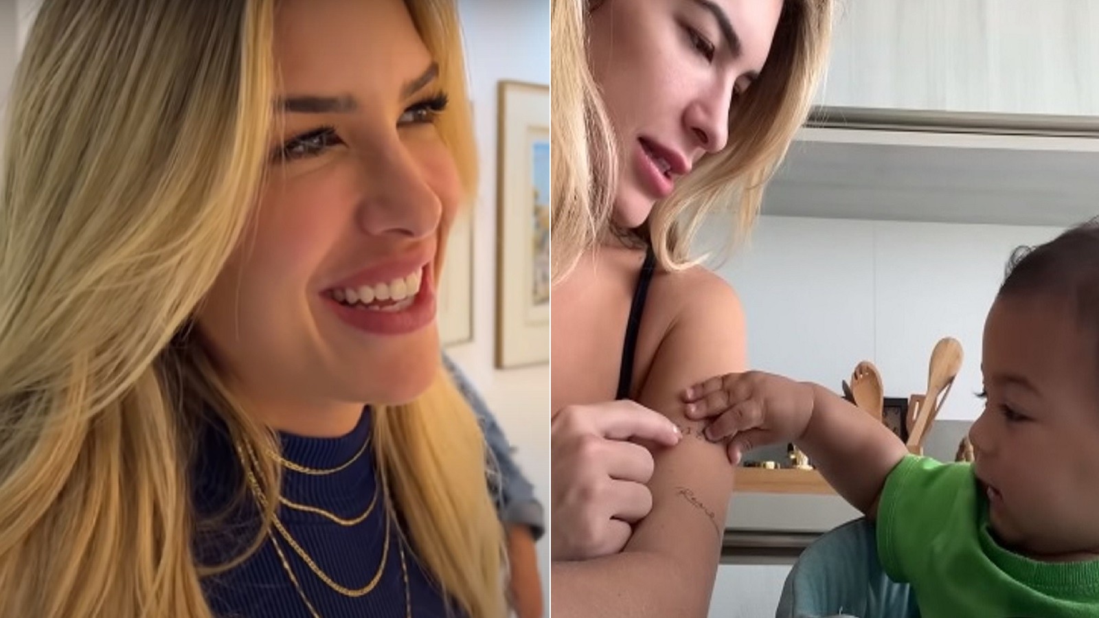Tatuagem delicada “3 em 1” de Lorena Improta é homenagem à filha: “Ela é um neném feliz”