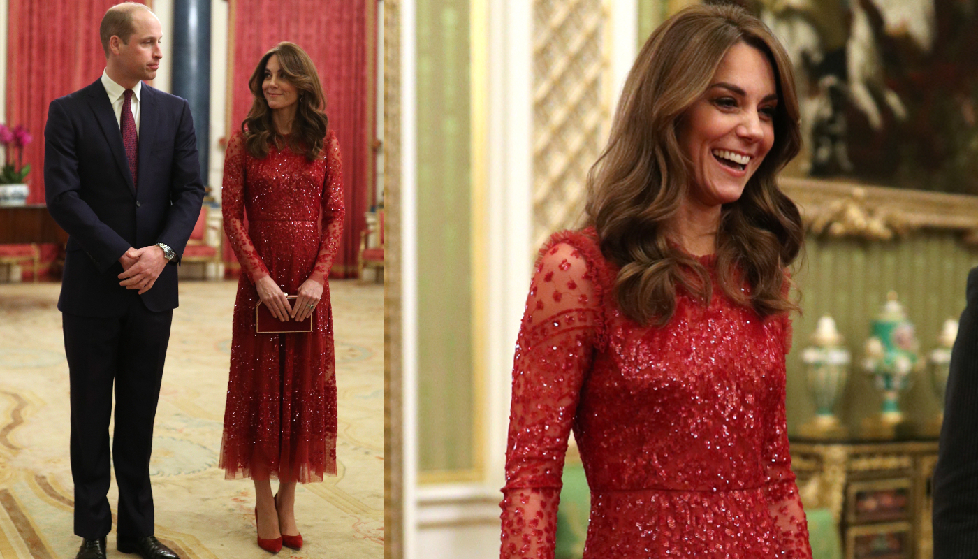 Vestido vermelho foi usado por Kate em 2020