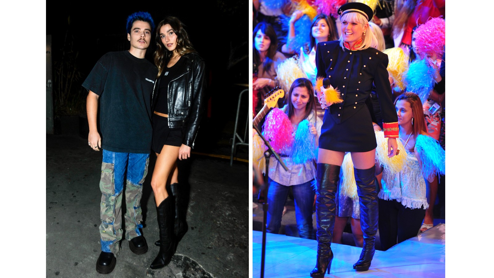 As botas de cano alto com shorts ou saias marcaram os looks de Xuxa entre 1980 e 1990
