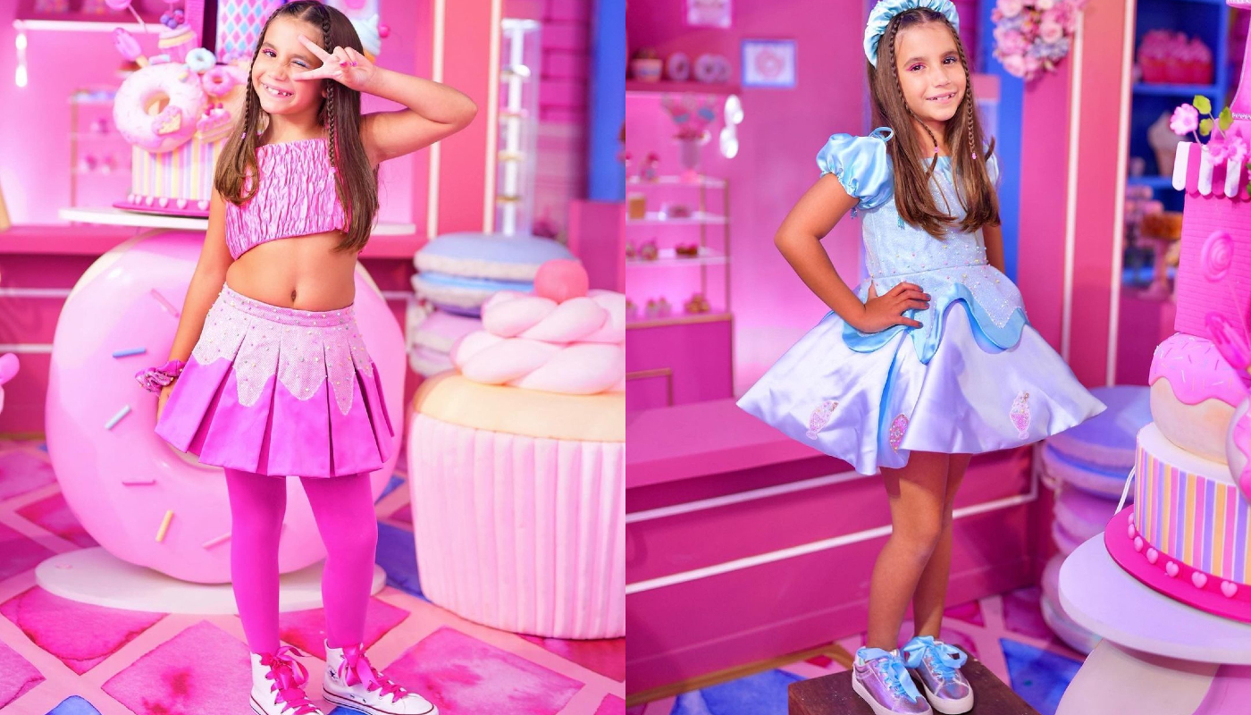 Maria Flor usou dois looks em sua festa de aniversário