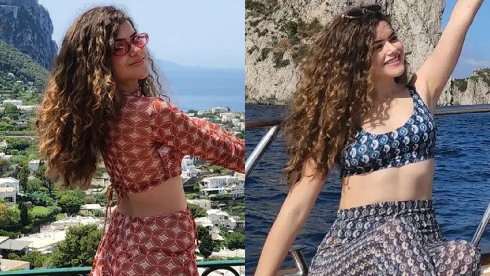 Maisa aposta no conjuntinho de tule como look oficial em Capri: usou até como saída de praia