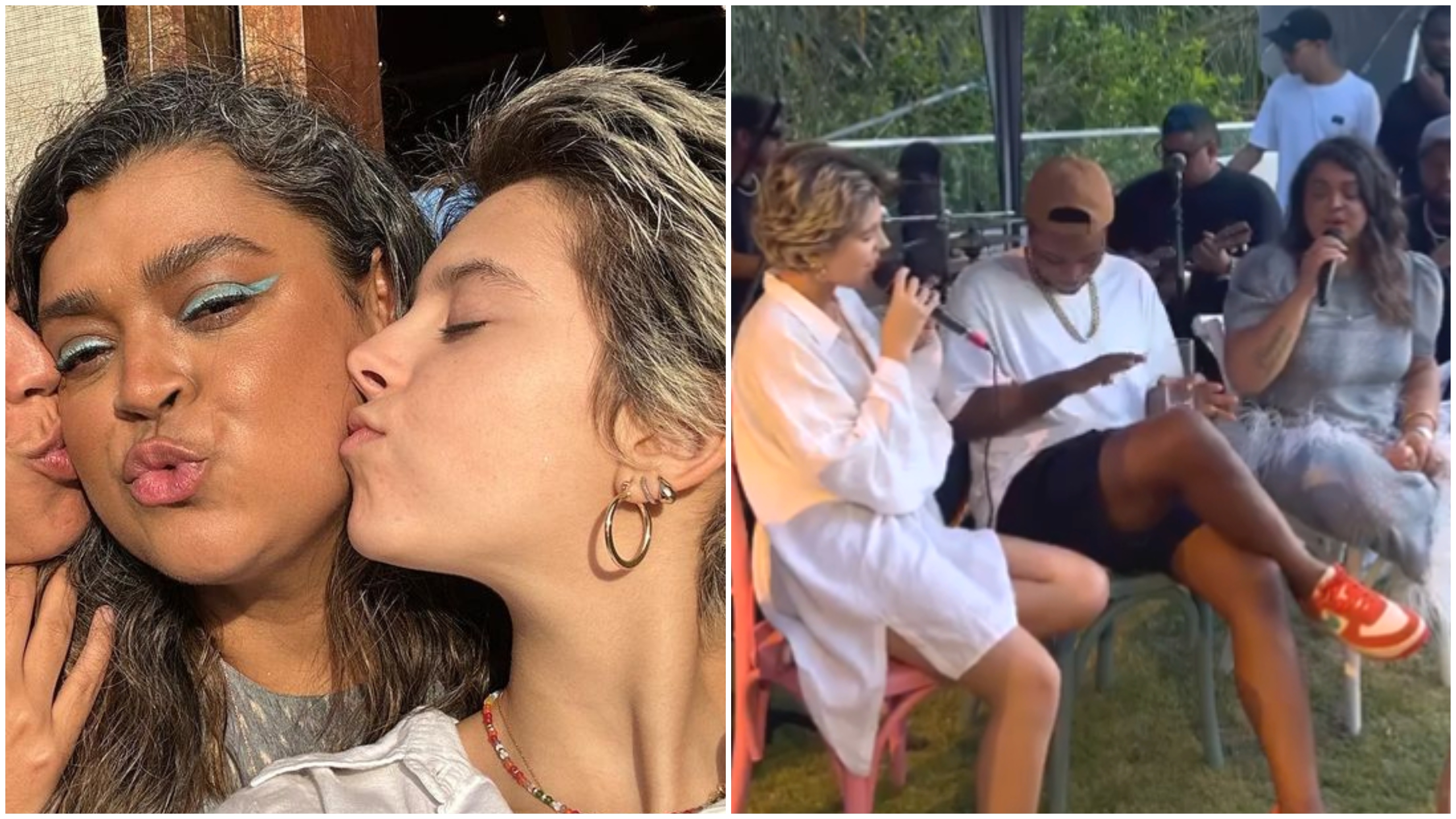 Afastada dos palcos devido ao câncer, Preta Gil surge cantando com a sobrinha e web vibra